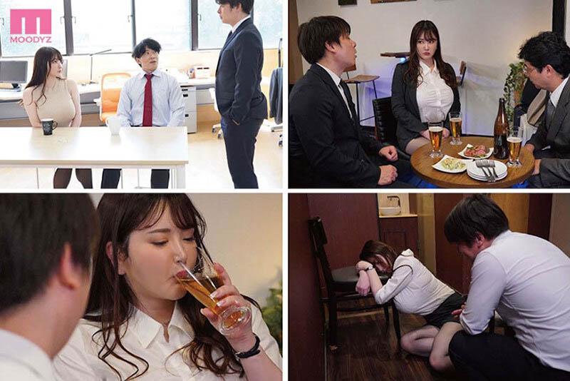 出差時被迫和上司同房的「Q罩杯大奶OL」，「巨乳壓在玻璃上」畫面太震撼...